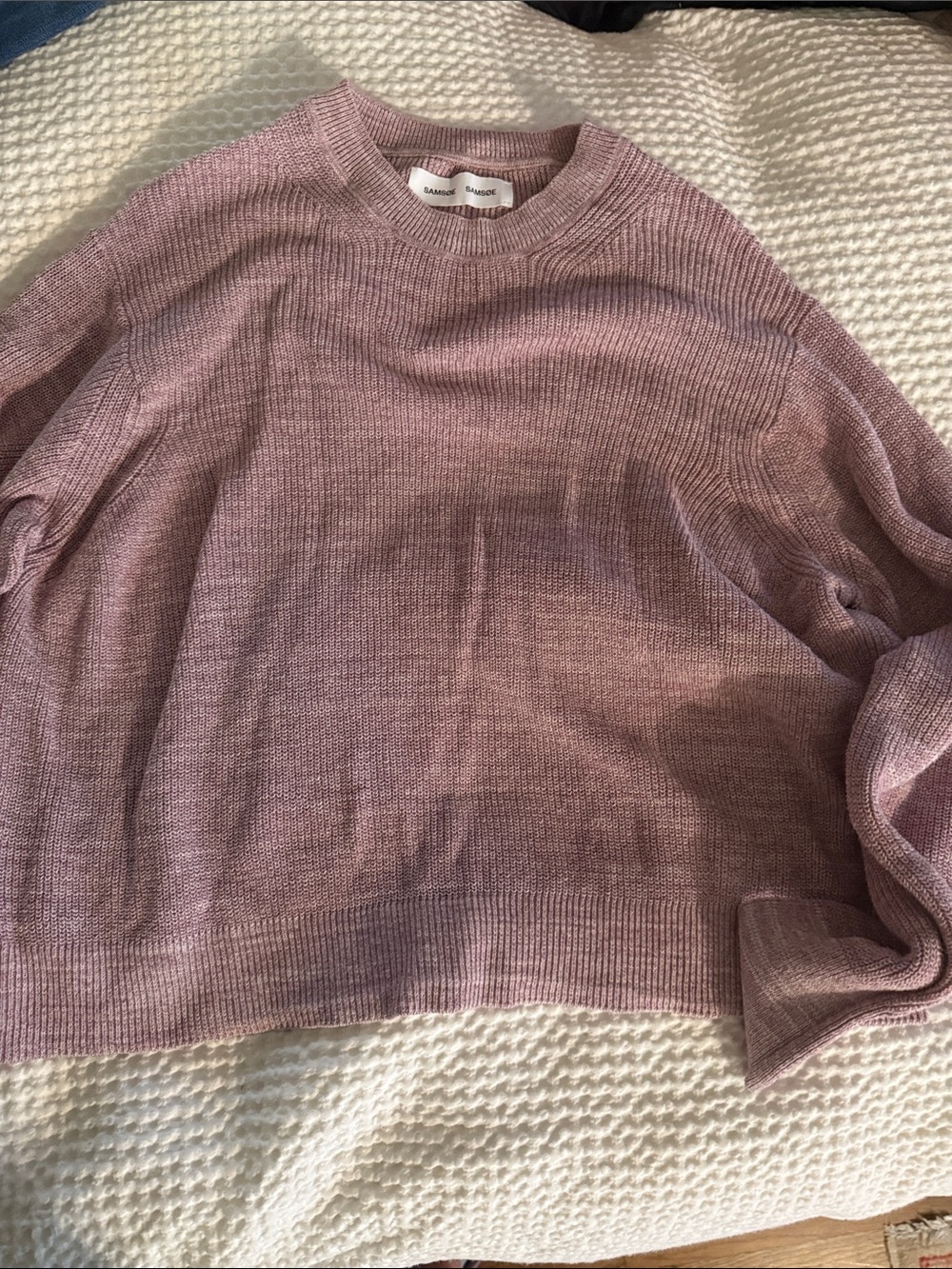 SAMSOE Lavender Crewneck Knit Sweater